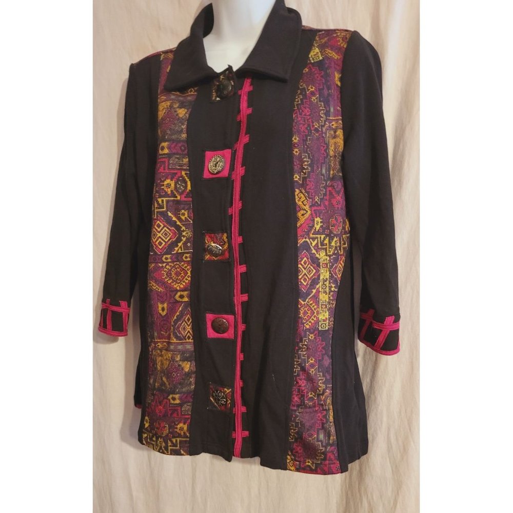 Ali Miles Petite Medium Jacket Multi Colored Euc - image 4